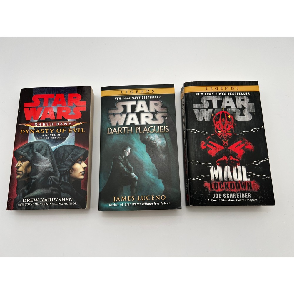 Star Wars Legends Book Lot Darth Bane Plagueis Maul Lockdown Paperback 3 Novel